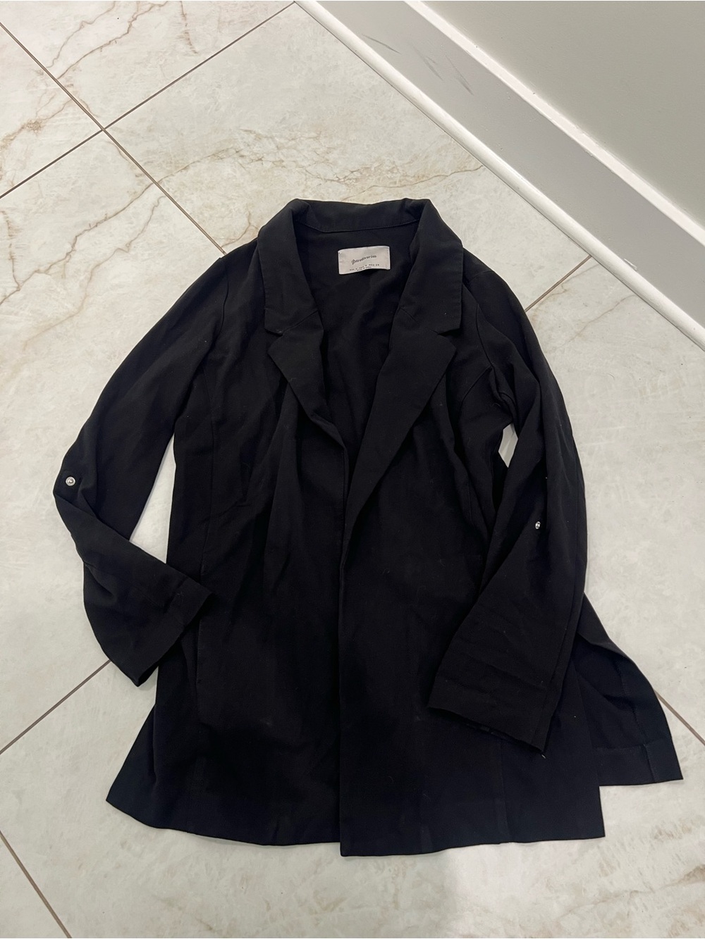 Stradivarius Black Open Front Blazer Size Small